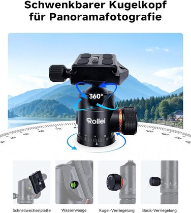 Штатив Rollei C5i: карбоновий, 156 см, з кульковою головкою, для DSLR та смартфонів