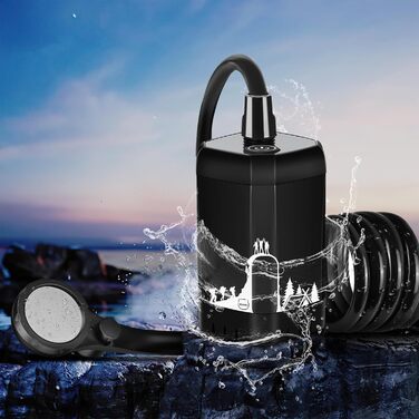 MIAOKE Портативна електродушова система для кемпінгу, 7800 mAh, з цифровим дисплеєм та регулюванням температури, чорна