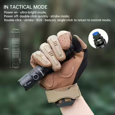 Тактичний ліхтарик Wurkkos TD04 3000LM, світлодіодний, USB-зарядка, надяскравий, 8 режимів, водонепроникний IP68, для кемпінгу та EDC