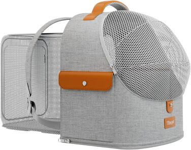Розширюваний рюкзак для котів - рюкзак-переноска для тварин з дихаючою сіткою 4D, рюкзак для собак та котів до 12 кг (Сірий)