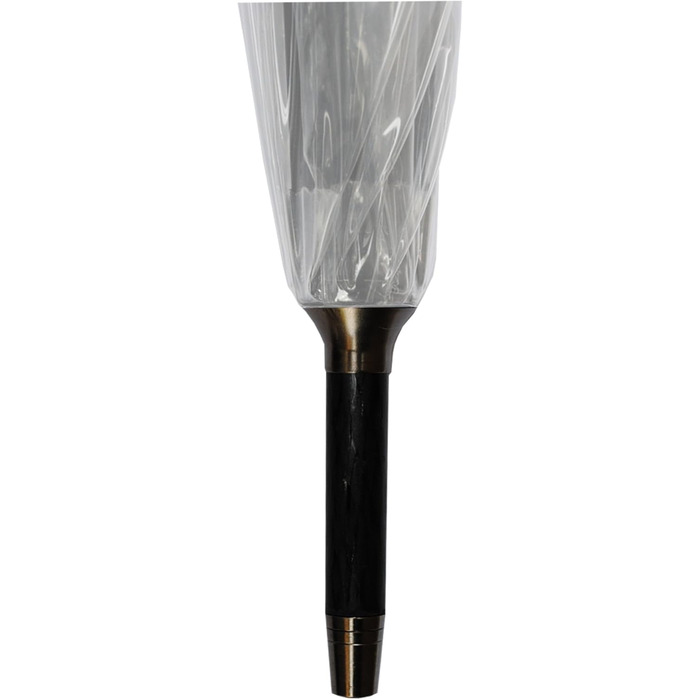 COLLAR AND CUFFS London Transparent Auto Open Windproof Umbrella - Fiberglass Reinforced Stock Umbrella for Men & Women - Black Trim - Non-Slip Grip