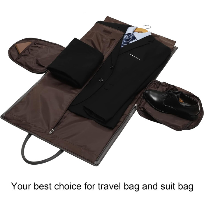 Modoker Convertible Garment Bag, Carry-on Luggage for Travel, Waterproof Garment Bag, Gifts for Men, Women, Business – 2-in-1 Hanging Suit, Duffel Bag, (A-gray)