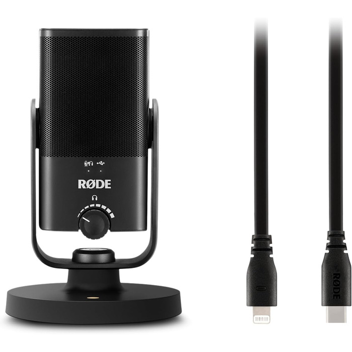 RØDE USB-мікрофон: студійний конденсаторний мікрофон для подкастів, стрімінгу, геймінгу, музичного виробництва, вокалу та інструментів (чорний)