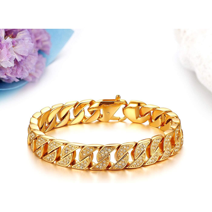 Чоловічий браслет JewelryWe в стилі готика та панк: ланцюг-панцир з нержавіючої сталі, срібний колір (під золото), ідеальний подарунок для байкерів
