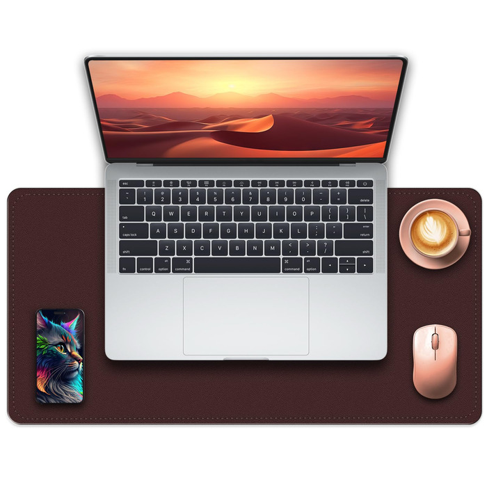 Підкладка на стіл з екошкіри для комп'ютера та миші, водонепроникна, велика - килимок для письма та клавіатури