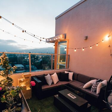 LED гірлянда GLUROO для вулиці, 7.6м, 12+1 лампочки G40, вологостійка, тепле світло, для саду, вечірок