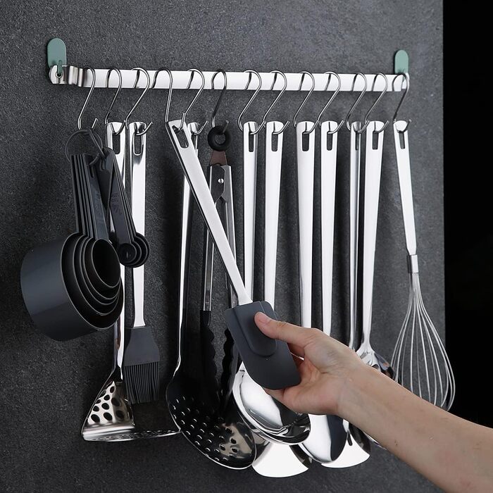 Kyraton Stainless Steel Kitchen Utensils Set, 37-Piece, Kitchen Helper Set, Kitchen Tool Set with Utensil Holder, Cooking Spoon Set Dishwasher Safe
