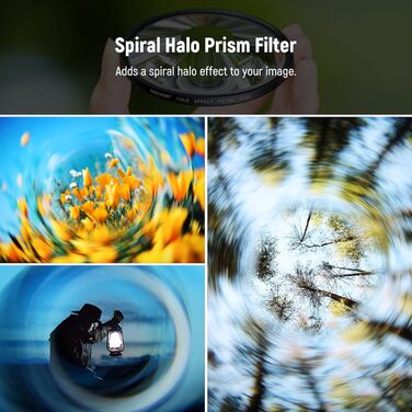 Фільтр NEEWER для камери з ефектом розділеного діоптрія (67мм, спіральний гало), лінійний призма K9, аксесуар для об'єктива