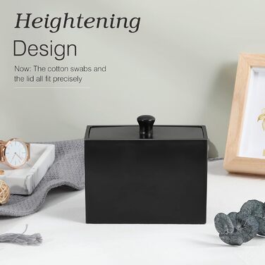 Організатор для ватних паличок та дисків Luxspire з 2 відсіками, чорний матовий, білий