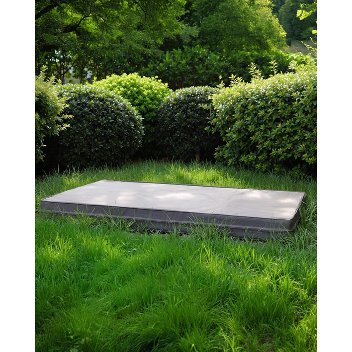 Ортопедичний лежак для собак великих порід 119x73 см, знімний чохол з екошкіри, м'який лежак-матрац для собак, сірий (L119xB73xH9 см)