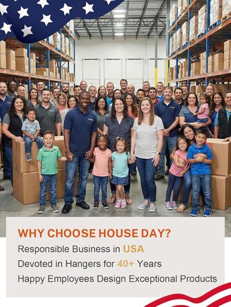 Плечики для одягу HOUSE DAY економ-простір, 8 шт, чорні - міцні, для важкого одягу, шафи, спальні, подорожей