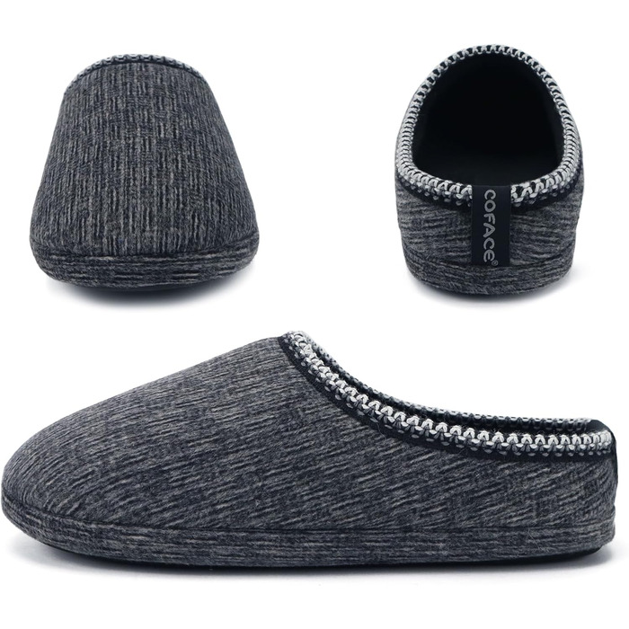 Чоловічі тапочки COFACE з м'якою піною Memory Foam - зручні домашні капці для дому та вулиці (Чорний, 44 EU)