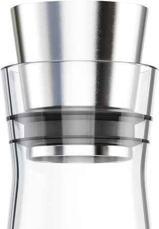 Emsa glass giraffe cooler with cooling element, glass, transparent, 1 Liter & 507337 cooling pack, For Flow/Bottle Cooler Flow Slim series, Black, Flow