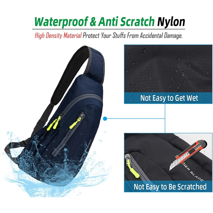 Водонепроникна нагрудна сумка-рюкзак Gisdanchz з нейлону (41*21*10 см) - для спорту, подорожей