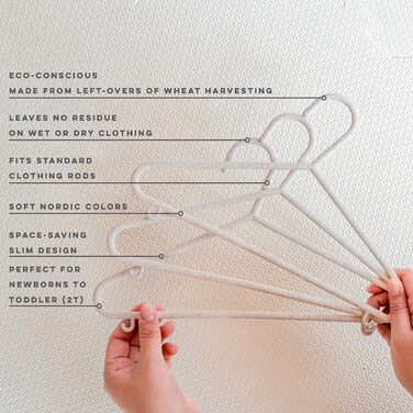 3 Sprouts - Навісні вішалки для дитячого одягу - 30 шт. (кремовий)
