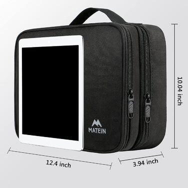 MATEIN Cable Organizer Bag, Large Cable Bag Organizer Tech Pouch, Water-Resistant Electronics Bag Cable Organizer Travel Bag for IPAD, Charger, Power Bank, Black