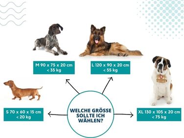 Ортопедичне собаче ліжко Dogs4Life Velours XXL (135x100 см) | Для великих собак | З водонепроникним покриттям | Зручне собаче ліжко | Зручне та миється | Для дому та вулиці
