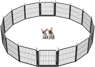 Стійка для собак SunsGrove 16-ти частинна, 60 см, для дому, з 2 дверцятами, чорна