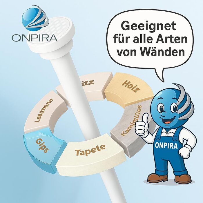 Розсувна штанга для карнизів Onpira® без свердління – телескопічна штанга 125-240 см, нержавіюча сталь, 3 кольори (білий, чорний)