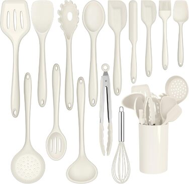 Набір кухонних аксесуарів Joyfair: 15 предметів з силікону, стійкий до нагрівання, антипригарний, для посуду, з тримачем, придатний для миття в посудомийній машині