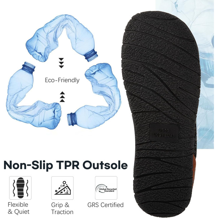 Чоловічі халати-домашні тапочки LongBay з м'якою піною Memory Foam та Sherpa-підкладкою, теплі, чорні, 43 EU