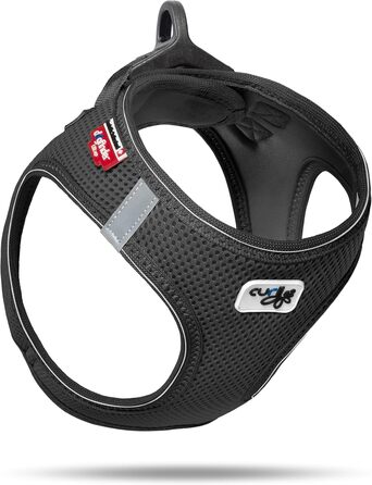 Шлейка для собак з кільцем D-Ring, чорна, розмір M, mit curli