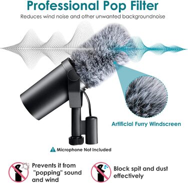 Шарнірний мікрофонний тримач YOUSHARES для Shure SM7B з поп-фільтром та кабелеутримувачами, для студійної звукозапису