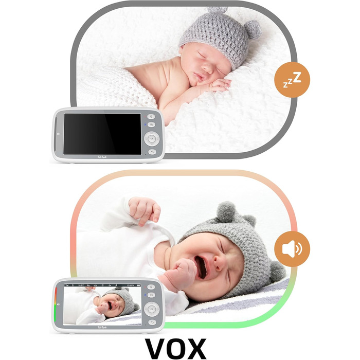 Дитячий відеоняня TakTark з камерою, 5'' IPS екран, поворот 300°, VOX, двосторонній зв'язок, нічне бачення, контроль температури