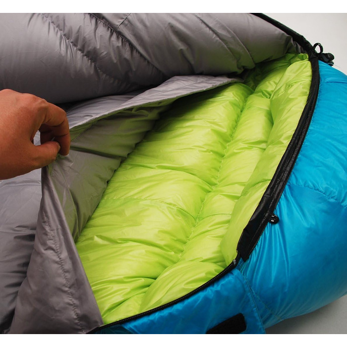 Сплячий мішок LMR Outdoor ultraleichter Mumien для кемпінгу, блакитний, з компресійним мішком