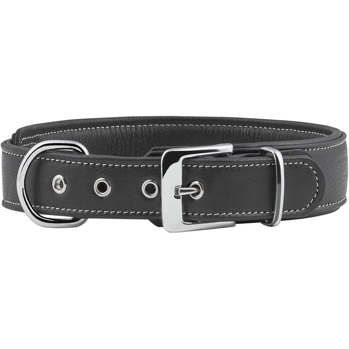 Нашийник для собак Knuffelwuff Glendale, чорний, 48-55 см, шкіряний