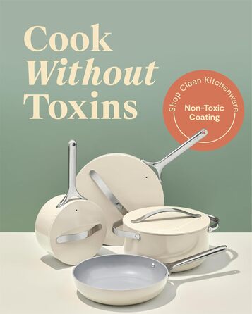 Набір посуду з антипригарним покриттям Caraway (12 предметів): каструлі, сковороди, без PTFE та PFOA, для всіх плит, сумісний з духовкою