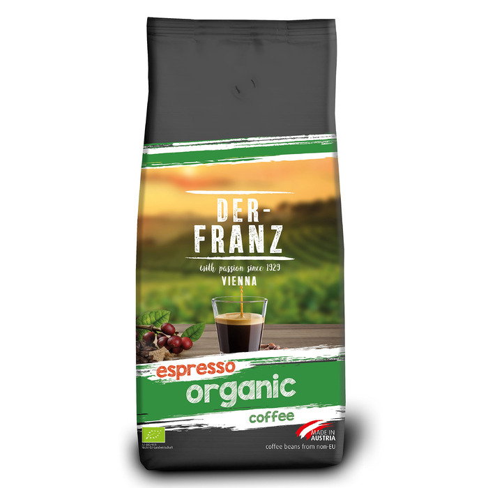 Органічна кава в зернах Der-Franz Espresso Bio, 1000 г