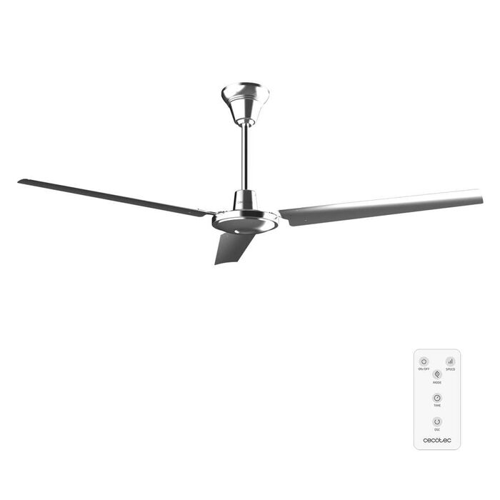 Стельовий вентилятор Cecotec EnergySilence Aero 4850 з підсвічуванням, 48 дюймів (122 см), 3 лопаті, пульт ДУ, DC-мотор, 6 швидкостей, режими зима/літо, нержавіюча сталь