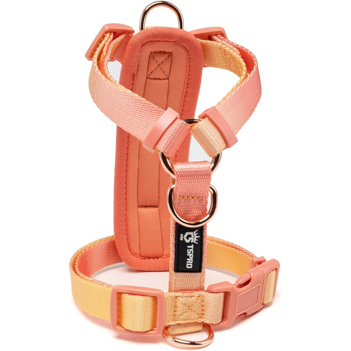 Нашийник для собак середніх порід TSPRO, не тягне, легкий, регульований, градієнт кольору, з швидкою застібкою, дихаючий та довговічний (жовто-зелений, розмір 2). Розмір 2 (обхват шиї 40,6–68,6 см, обхват грудей 40–70 см). Градієнт жовто-зелений