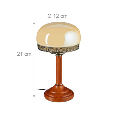Relaxdays Table Lamp Beige Antique Look
