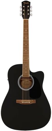 Акустична гітара Fender California Debut Redondo Dreadnought CE з Cutaway, шпон ялини, чорний колір, Natural (електроакустична гітара, FA-25 CE)