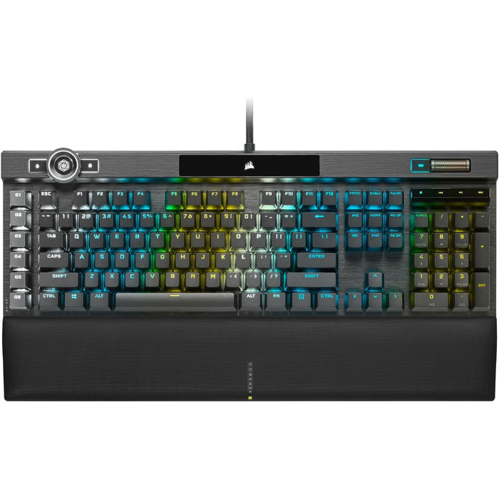 Механічна ігрова клавіатура Corsair K100 RGB з клавішами Cherry MX Low Profile, Bluetooth, сумісна з iCUE, QWERTZ DE, чорна