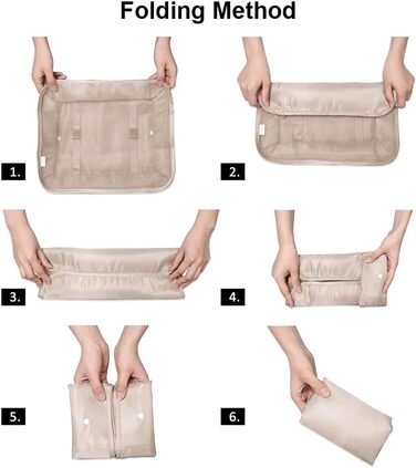 Органайзер для валізи OSDUE, набір 6 шт. (рожевий/бежевий), Packing Cubes, водонепроникні сумки для подорожей