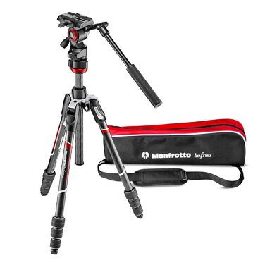 Карбоновий штатив Manfrotto Befree Live Carbon Twist з відео-головкою та сумкою для DSLR, бездзеркальних та відеокамер, навантаження 4 кг