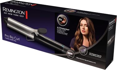 Плойка для волосся Remington Pro Big Curl CI5538: великі локони, 38 мм, захист, кераміка, турмалін, дисплей 210°C, чорна