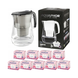 Фільтр-кувшин для води Aquaphor Onyx 4,2 л, чорний + 9 змінних картриджів Maxfor+ Mg