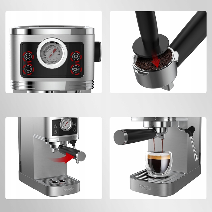 Кавомашина Iceagle Espresso CM1660B, італійський насос 20 бар, з капучинатором