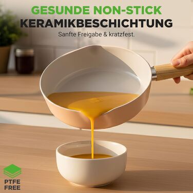 Набір посуду NutriChef Topfset 14 предметів для індукції, рожевий – керамічне антипригарне покриття, знімні ручки, скляні кришки