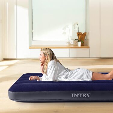 Надувний матрац Intex Classic Downy Blue Dura-Beam Twin, блакитний, 191 x 99 x 25 см