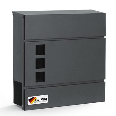 Поштовий ящик Floordirekt Jean Anthrazit з газетницею, кришкою та замком, антрацит