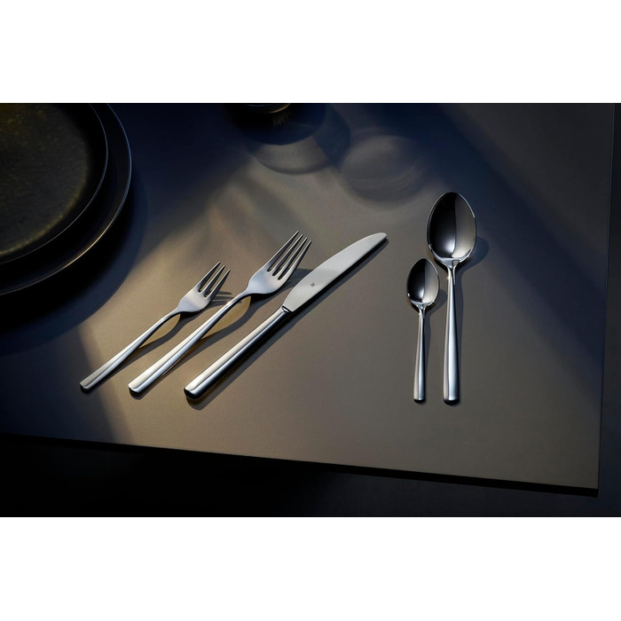 WMF Boston Cutlery Set, 12 Place Settings, 60-Piece Dinner Set, Monobloc Knives, Polished Cromargan Stainless Steel, Shiny, Dishwasher-Safe Single