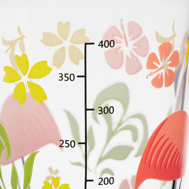 Relaxdays Set of 4 Drinking Glasses with Flamingo Motif