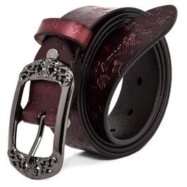 Жіночий шкіряний ремінь Vintage (коричневий, 105 см) ширина 3.3 см, подарункова коробка