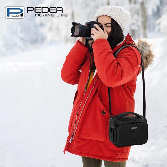 Сумка для фотоапарата PEDEA SLR 'Guard' через плече - чорна XL з дощовиком та відділеннями для аксесуарів
