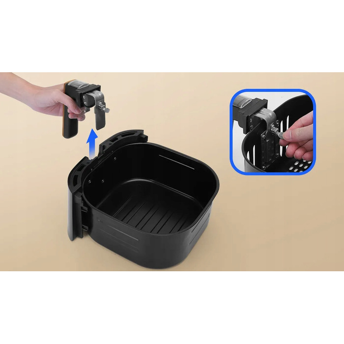 Аерофритюрниця Aigostar Smart Wi-Fi 1900 Вт, 7 л, чорна